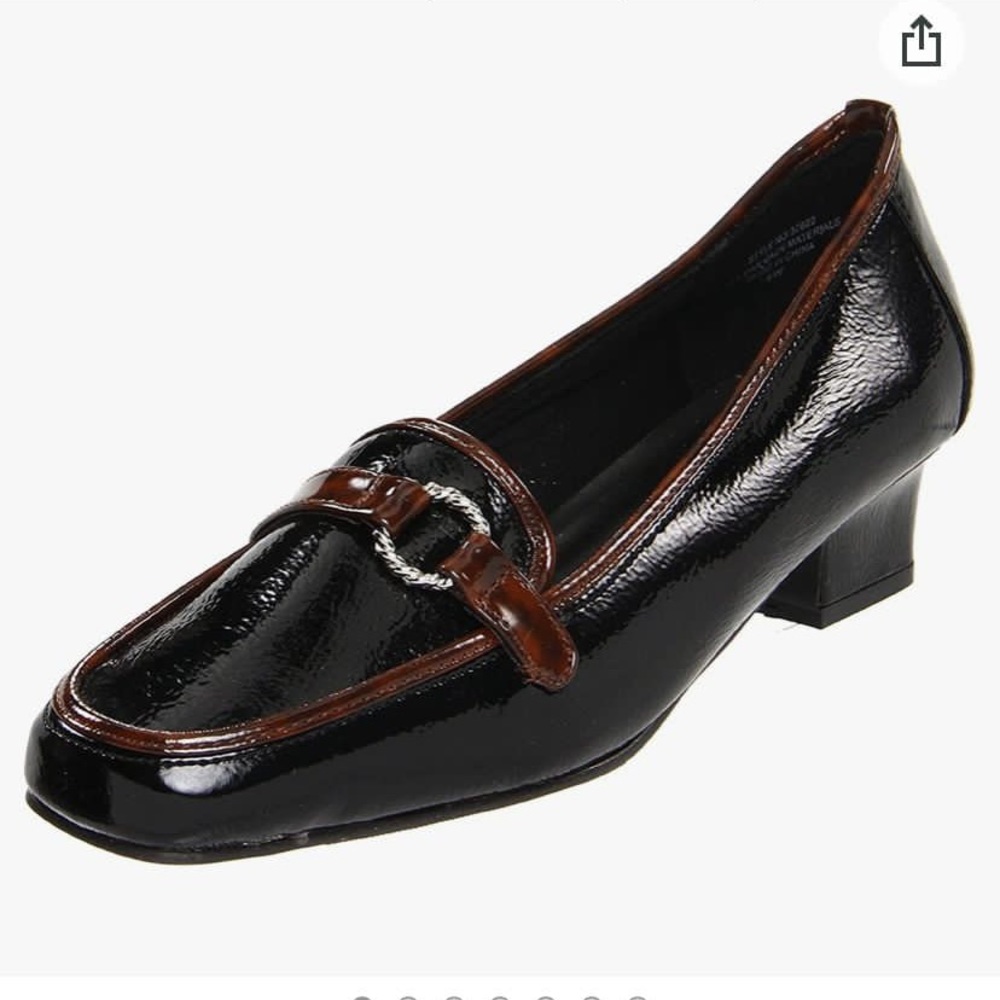 NWT Annie Shoes Women's Actor, Black Patent/Tortoise, 8 1/2